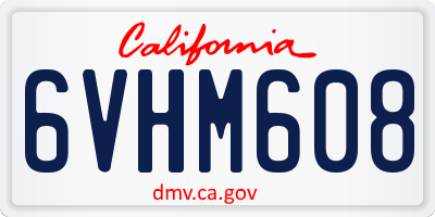 CA license plate 6VHM608