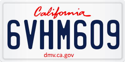 CA license plate 6VHM609