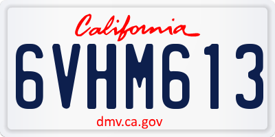 CA license plate 6VHM613