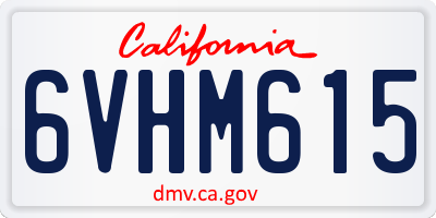 CA license plate 6VHM615