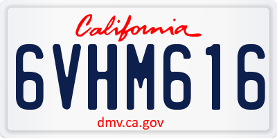CA license plate 6VHM616