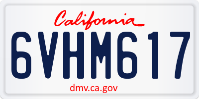 CA license plate 6VHM617