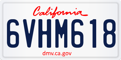 CA license plate 6VHM618