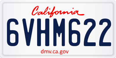 CA license plate 6VHM622