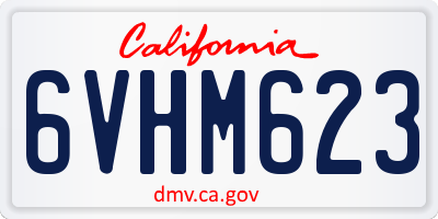 CA license plate 6VHM623