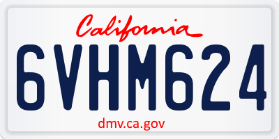 CA license plate 6VHM624