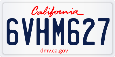 CA license plate 6VHM627