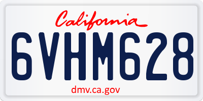 CA license plate 6VHM628
