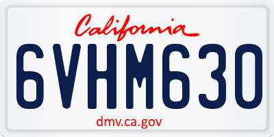 CA license plate 6VHM630