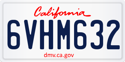 CA license plate 6VHM632