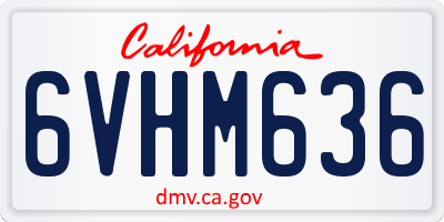 CA license plate 6VHM636