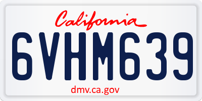 CA license plate 6VHM639