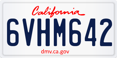 CA license plate 6VHM642