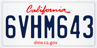 CA license plate 6VHM643