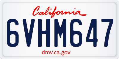 CA license plate 6VHM647