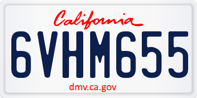 CA license plate 6VHM655