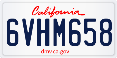 CA license plate 6VHM658