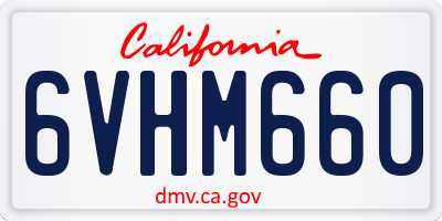 CA license plate 6VHM660