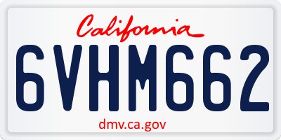 CA license plate 6VHM662