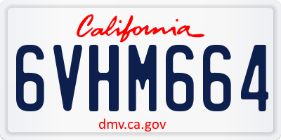 CA license plate 6VHM664