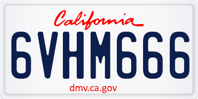 CA license plate 6VHM666