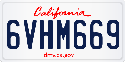 CA license plate 6VHM669