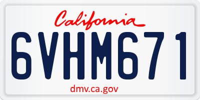 CA license plate 6VHM671