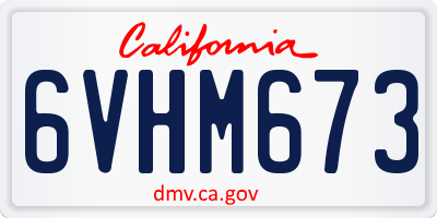 CA license plate 6VHM673