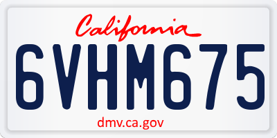 CA license plate 6VHM675