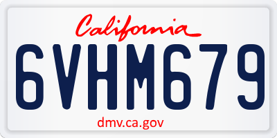 CA license plate 6VHM679