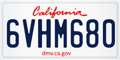CA license plate 6VHM680