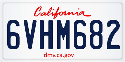 CA license plate 6VHM682