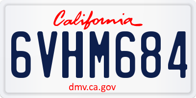 CA license plate 6VHM684