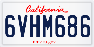CA license plate 6VHM686
