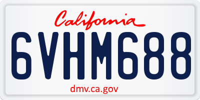 CA license plate 6VHM688