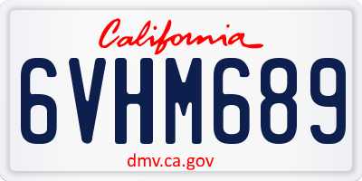 CA license plate 6VHM689