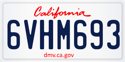 CA license plate 6VHM693