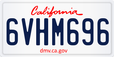 CA license plate 6VHM696