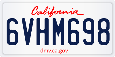 CA license plate 6VHM698