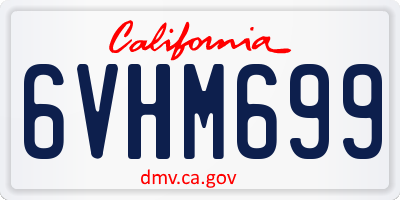 CA license plate 6VHM699