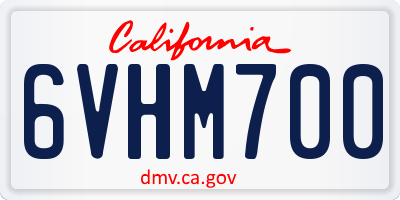 CA license plate 6VHM700