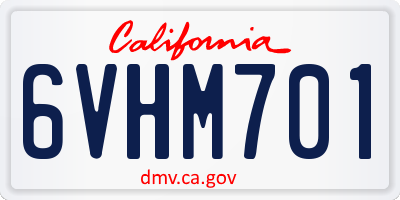 CA license plate 6VHM701