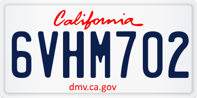 CA license plate 6VHM702