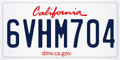 CA license plate 6VHM704
