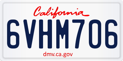 CA license plate 6VHM706
