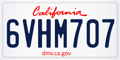 CA license plate 6VHM707