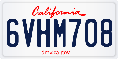 CA license plate 6VHM708