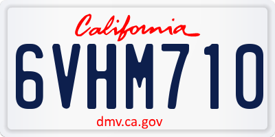 CA license plate 6VHM710