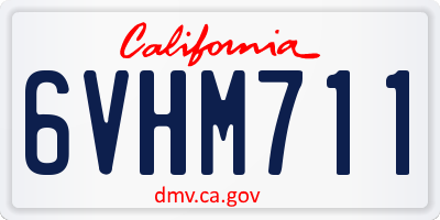 CA license plate 6VHM711