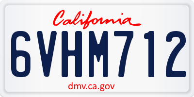 CA license plate 6VHM712
